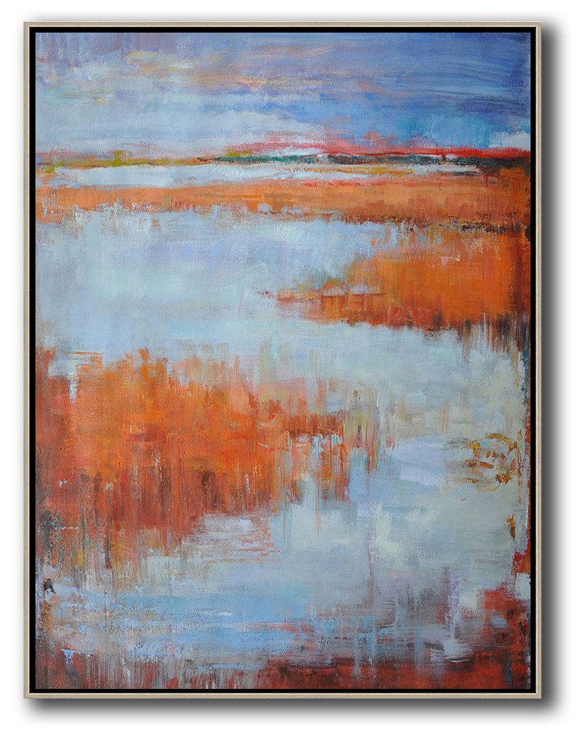 Hand-painted oversized abstract landscape painting by Jackson art